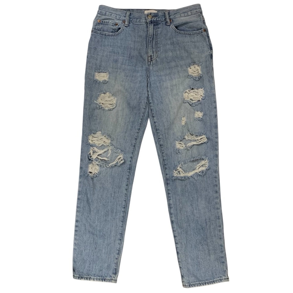 Pistola High Rise Distressed Destroyed Blue Jeans Size 28 Stretch Denim Casual